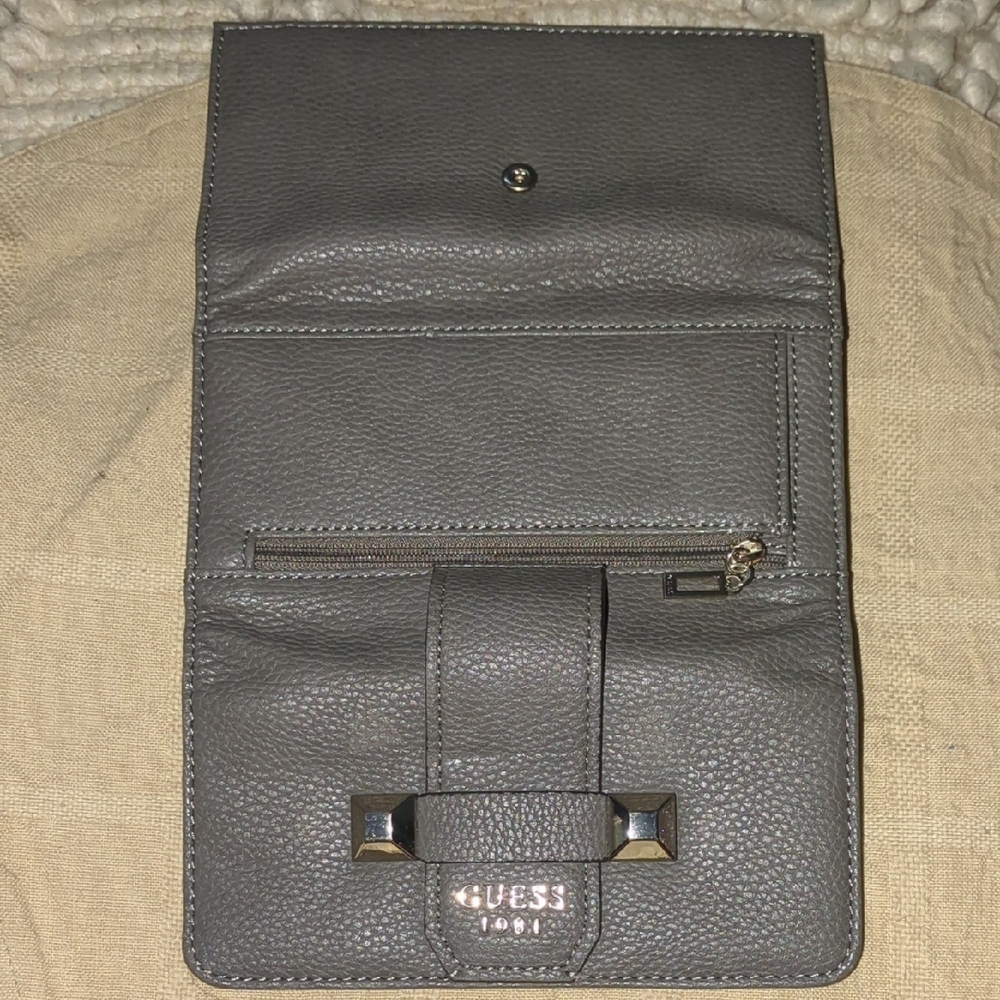 GUESS Charcoal with Gold Interior Multi- Sectional Women's Wallet ONLY $25 - Picture 4 of 7